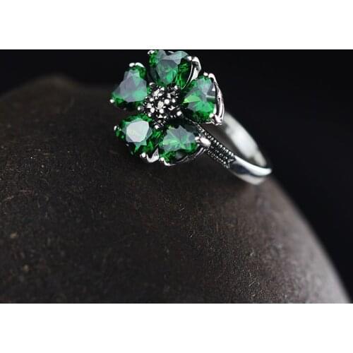 L&P Elegant Fashion Green Zircon Rings 100% 925 Sterling Silver Ring For Women Men, Fine Jewelry Wholesale For Christmas Gift