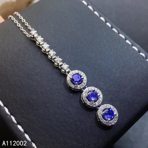 KJJEAXCMY fine jewelry natural Tanzanite 925 sterling silver women pendant necklace chain support test beautiful