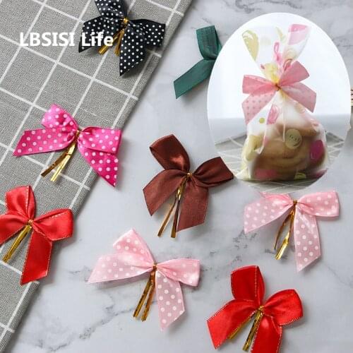 LBSISI Life 100pcs Baking Accessories Big Bow-knot Packing Sealing Wire Ribbon Decoration Cake Bread Package Twist Tie