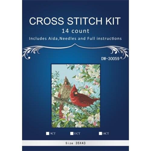 Similar DMC dim color birds on tree Top Quality beautiful lovely color counted cross stitch kit embroidery set