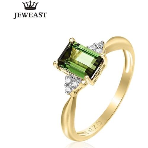 ENZO Natural Tourmaline 18K Pure Gold 2020 New Hot Selling Top Ring Women Heart Shape Ring For Ladies Woman Genuine Jewelry