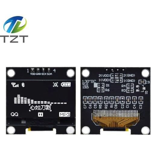 1.3 inch oled IIC Serial White OLED Display Module 128X64 I2C SSD1306 12864 LCD Screen Board VDD GND SCK SDA for Arduino Black