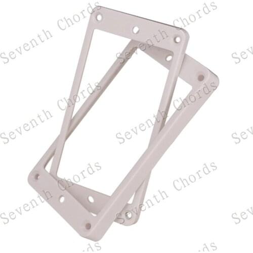 A Piar of White Plastic Slanted Double Coil Pickup Ring for Electric Guitar Neck parts accessories