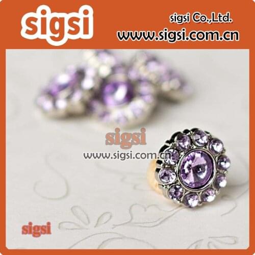 Various flower style color crystal acrylic rhinestone button for garniture