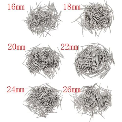 200pcs Stainless Steel Curved Spring Bar Pins Link For 16-26mm Curved Spring Bar Pins Link for Watch Band Watch Repair Accessory