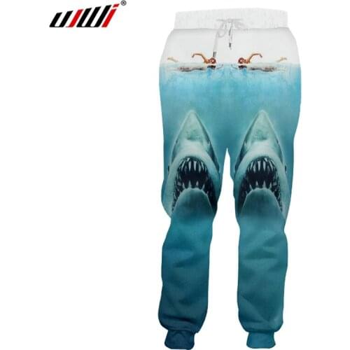 UJWI Spring And Autumn New Style Man Oversized 5XL 3D Printed Funny Marine Shark Trousers Leisure Lovely Sweatpants
