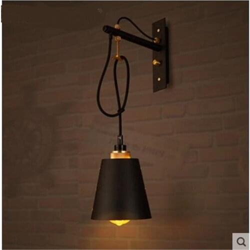 The Internet cafe restaurant lights office decoration box adjustable bedside lamp aluminum single black wall lamp LO7305