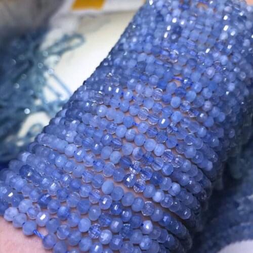 Loose beads Aauqmarine/Rose Quartz/Obsidian/ goldstone lantern roundel faceted 3*4mm for DIY wholesale 14" FPPJ gemstone