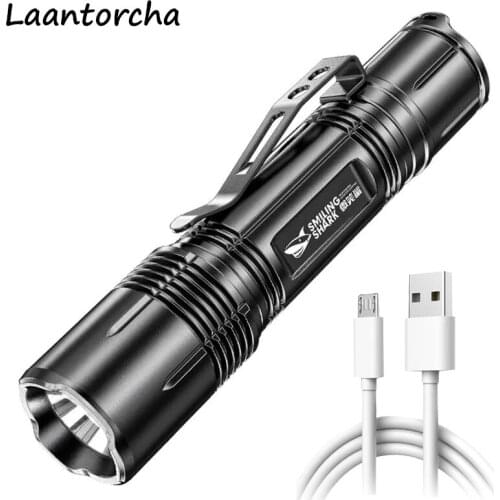 Tactical flashlight USB Rechargeable Powerful flashlight Waterproof Portable Ultra Bright torch Aluminum Alloy Camp Flashlight