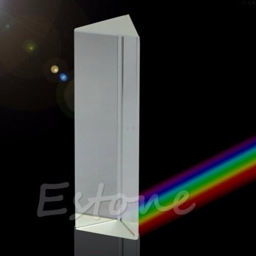 Triple Triangular Prism Optical Glass Physics Teaching Light Spectrum 10cm 4" M10 dropship