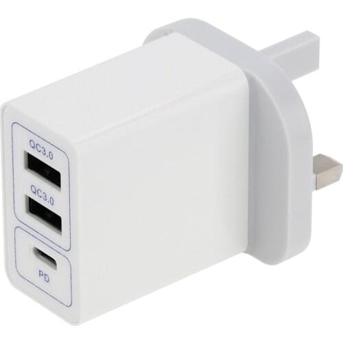 Dual USB Charger Quick Charge 3.0 EU US UK Plug QC3.0 Type C PD Fast Wall Chargers for iPhone 11 XS 7 Samsung S20 Xiaomi 50pcs