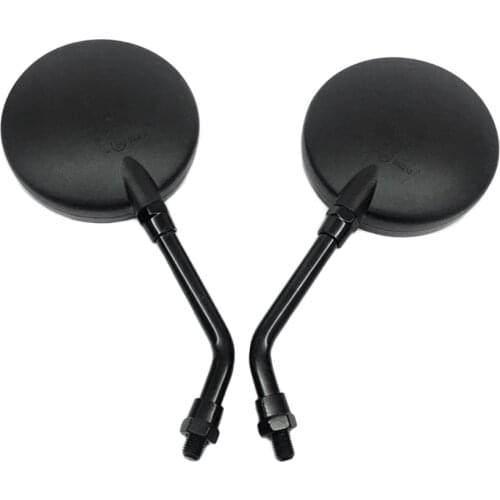 10MM Universal Motorcycle Mirrors Black Cafe Racer Motorbike Rear View Mirror For Kawasaki Z1 KZ900 KZ1000 E1 Shaft Series