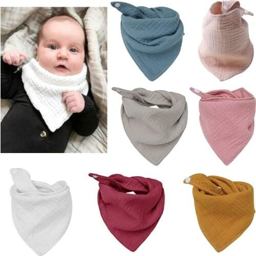 1Pc Baby Infant Cotton Bib Newborn Solid Color Triangle Scarf Feeding Saliva Towel Bandana Burp Cloth Boy Girl Shower Gifts