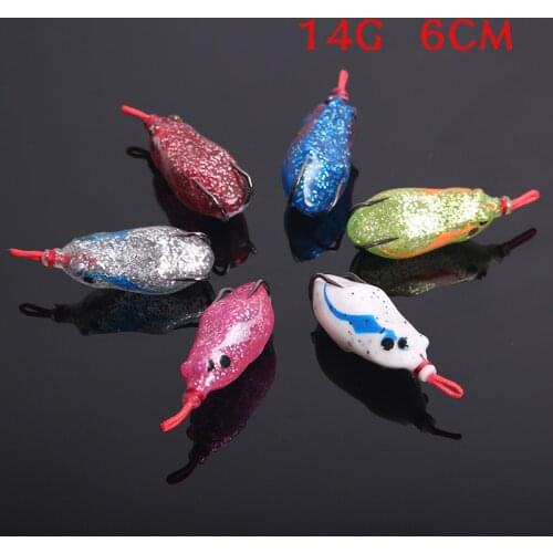 1PC 6cm14g Soft Tube Bait Japan Plastic Frog Soft Fishing Lures Treble Hooks Topwater Ray Frog 4CM-6CM Artificial Soft Bait