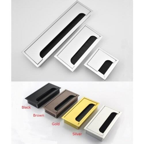 Aluminum Alloy Table Desk Rectangle Wire Cable Grommet Hole Cover Outlet Port 1pcs