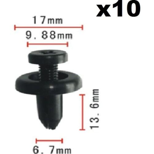 10x For Honda Screw expansion buckle Aperture: 7mm / Nylon Retainer Clip New