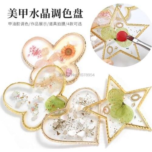 200pcs Natural Resin Agate Nail Color Mixing Palette Gel Nail Drawing Holder Shelf Color Paint Palette DIY Nail Art Display