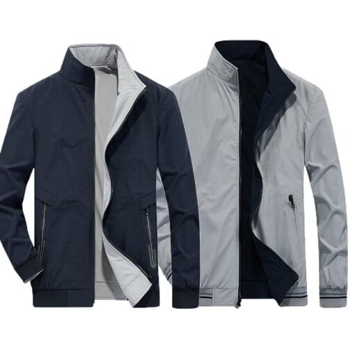 2021Spring Casual Tactical Military Urban Jacket Fashion Slim Men Reversible Clothes Classic Breathable Stand Collar Windbreaker