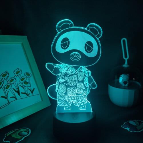 Animal Crossing Game Figure Tom Nook 3D Led Lamps RGB Night Lights Cool Gifts For Friends Bedroom Table Desk Colorful Decoration