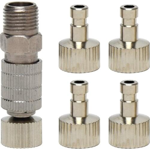 6pcs Airbrush Quick Release Connector Replacement Parts Disconnect Coupling Direct Fit Air Brush 1/8" Fittings Part
