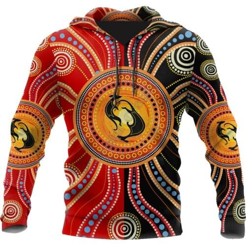 Aboriginal Kangaroo Australia Indigenous Painting 3D printed Sweatshirt zipper hoodies women For men Pullover Cosplay Costumes