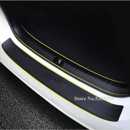 Car PU Outside Exterior Interior Rearguards For Volkswagen VW POLO 2019 2020 Rear Bumper Trunk Trim Sticker Bumper Pedal
