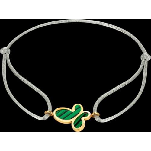 Zlxgirl Stainless Steel Adjust Green shell butterfly Bracelet for women men Unisex Valentine Day couple bangle&bracelet gifts