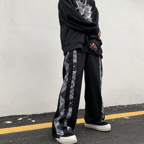 Pants mens summer student versatile trend loose American high street wide leg casual pants