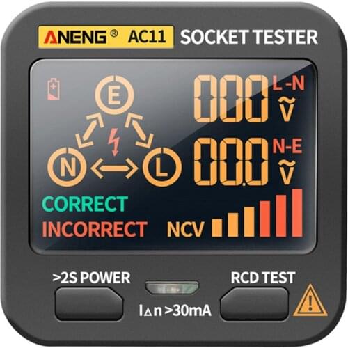 Digital Socket Tester Voltage Test US/UK/EU/AU Plug Ground Zero Line Phase Check Rcd NCV test Socket Leakage Detector