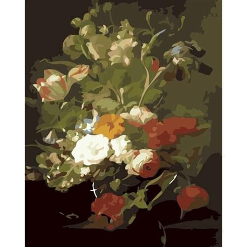 Flower In Vase DIY Embroidery 11CT Cross Stitch Kits Craft Needlework Set Printed Canvas Cotton Thread Home Wholesale