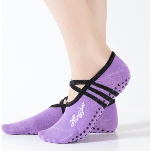 DUVEIL 5Pair/lot Women Yoga Socks Round head Backless Non Slip Ladies Massage Sport Socks Cotton Exercise Running