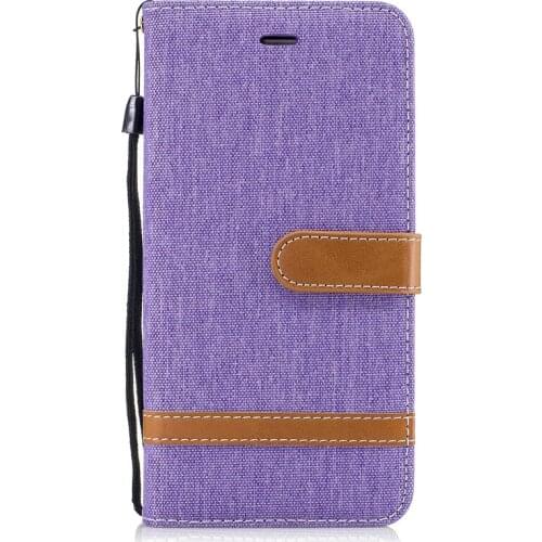 Cowboy Jean&PU Leather Case for iPhone 6 Plus iPhone 6s Plus Kickstand Flip Mobile Phone Cases with Wallet Card Holders& Lanyard