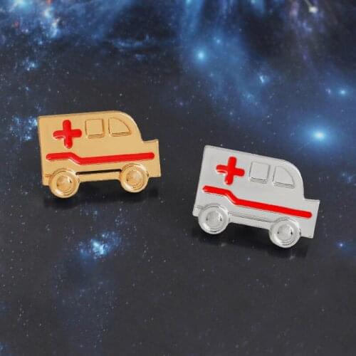 Red Cross Ambulance Pin Badge Brooch Lapel Pin Doctor Nurse Medical School Graduation Gift Collar Backpack Accessories Jewelry
