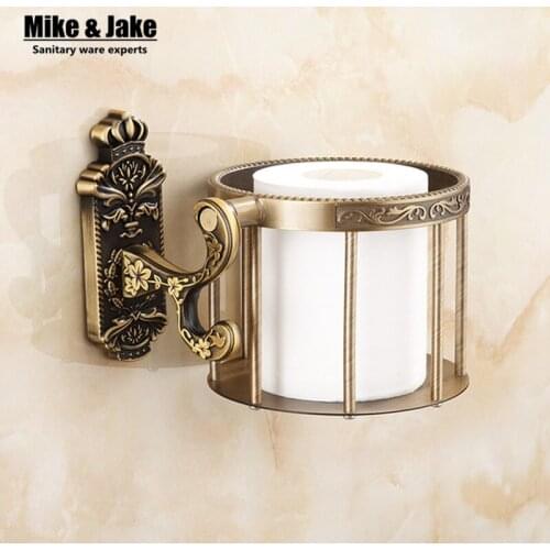 Brass antique brass paper towel rack europe style showroom shelf paper holder European toilet paper box toilet accessories