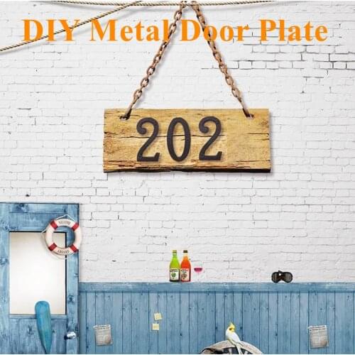 Metal Letters Numbers Cast Iron Decoration House Sign Doorplate DIY Cafe Wall DO