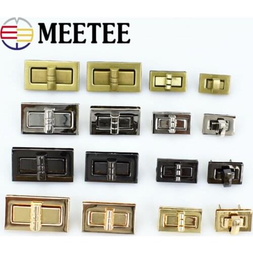 2pc Meetee Metal Twist Turn Lock Snap Clasps Purse for Bag Part Accessories DIY Handmade Closure Hasp Hardware Buckle with Screw