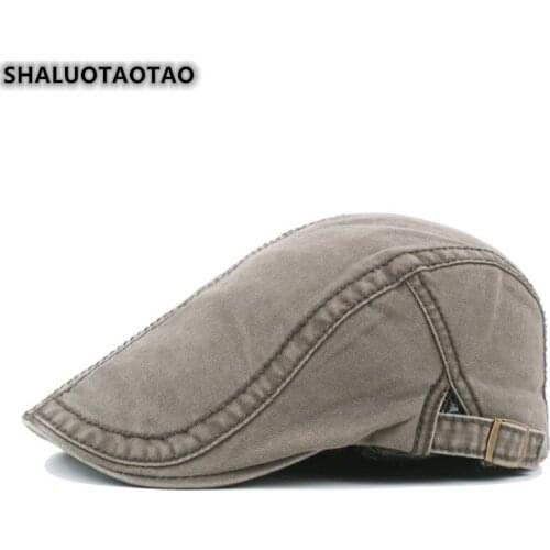 SHALUOTAOTAO Fashion New Spring Summer Middle Aged Mens Berets Adjustable Size Grace Retro Casual Sports Snapback Peaked Cap