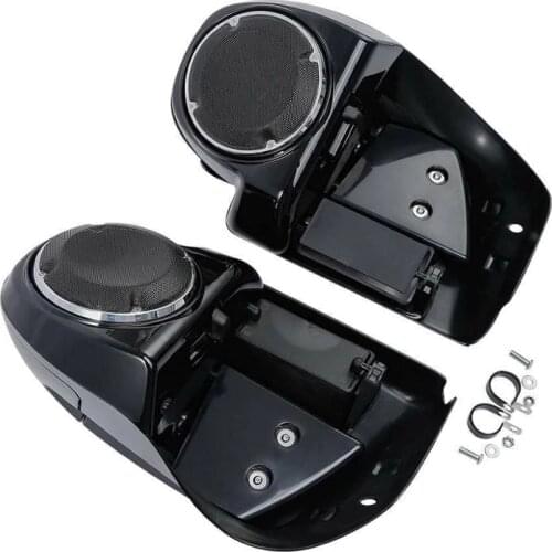 Motorcycle Gloss Black 6.5" Speaker Box Lower Vented Fairing Leg For Harley Touring Road King Road Glide Electra Glide 2014-2020