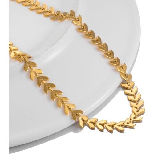 2021 New Fashion Chain Collar Fishbone Airplane Shape Gold Necklace Popular Jewelry