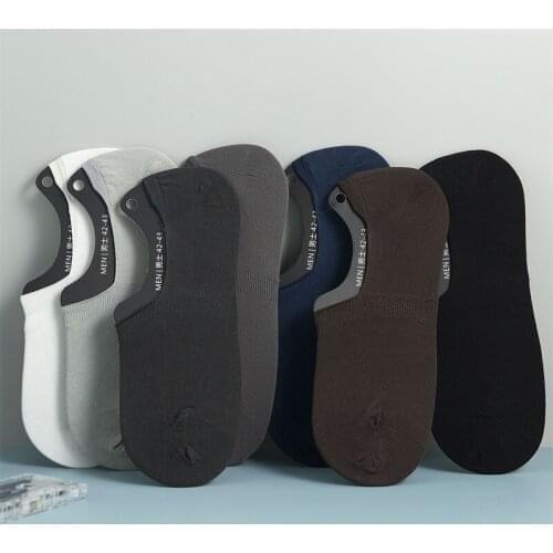 5Pair/lot new Men Boat Socks Summer Autumn Non-slip Silicone Invisible Fashion Cotton Socks Male short Sock slippers Meia