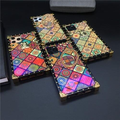 Luxury Plaid Cover Vintage Floral Pattern Phone Cases Coque Smooth Square Case for LG Stylo 7 6 4 Stylo7 Stylo5 K51 K61 Stylo 5