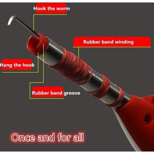 Fishing Auxiliary Tool Automatic Red Worm Quickly Bundled On The Bait Hangs Clip Rubber Band Apron Carp Pliers Supplies Peche