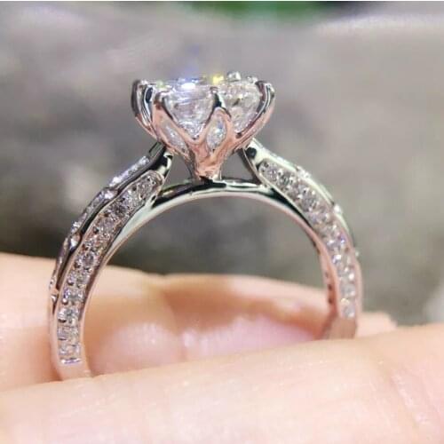 Silver color Engagement AAAAA Cubic Zircon rings for women,Fashion luxurious Square Rings wedding ring bridal Jewelry for women