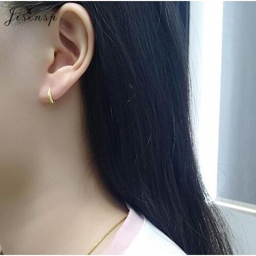 Jisensp Punk Hoop Earrings Minimalist Thick Tube Big Round Circle Hoop Earrings Korean Fashion Jewelry Gift for Women Party Gift