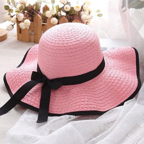 Summer Hats for Women Fashion Design Women Beach Sun Hat Foldable Brimmed Straw Hat