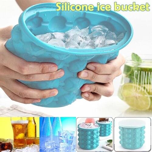 Silicone Ice Bucket Champagne Whiskey Beer Ice Mold Maker Portable Wine Ice Cube Cooler Beer Barware Tools Kitchen Accessories
