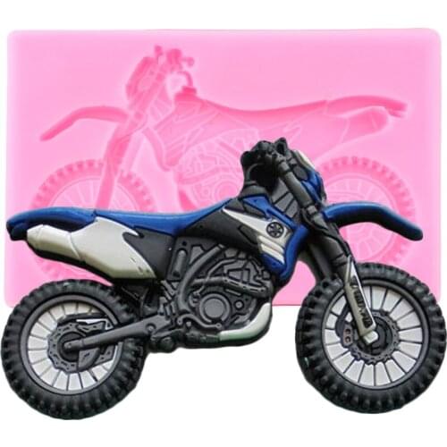 3D Motorcycle Silicone Fondant Molds DIY Baby Birthday Chocolate Candy Resin Clay Mould Kitchen Baking Cake Decorating Tools