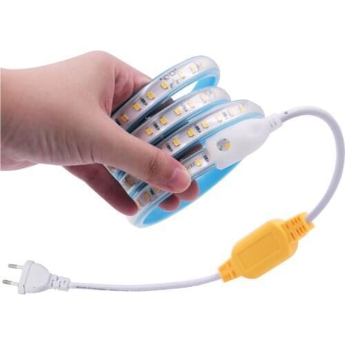 220V 2835 LED Strip Light IP68 Waterproof 120LED/m Flexible Led Tape Ribbon Lights Industrial Lighting Cold/Natural/Warm White