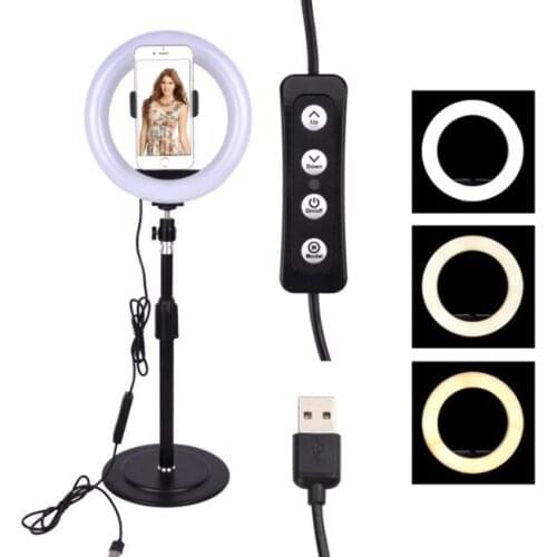 LED Beauty Ring Light Lamp+Adjustable Bracket Stand Kits For Photo Studio/Video Desktop Fill Light For Phone Photography Action