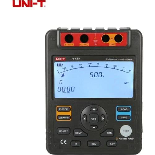 UNI-T UT512 Digital Insulation Resistance Tester Meter Megohmmeter Low Ohm Ohmmeter Voltmeter Auto Range 2500v Usb Interface ohm